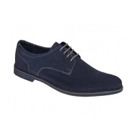 Pantofi barbati bleumarin din piele naturala intoarsa – Stil casual elegant GKR103BLVEL